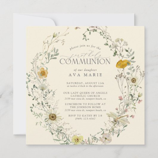 Erste Wildblume der Heiligen Kommune Herbst Einladung (Vorderseite)