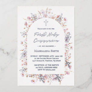 Erste Wildblumen der Heiligen Kommune silber Folieneinladung