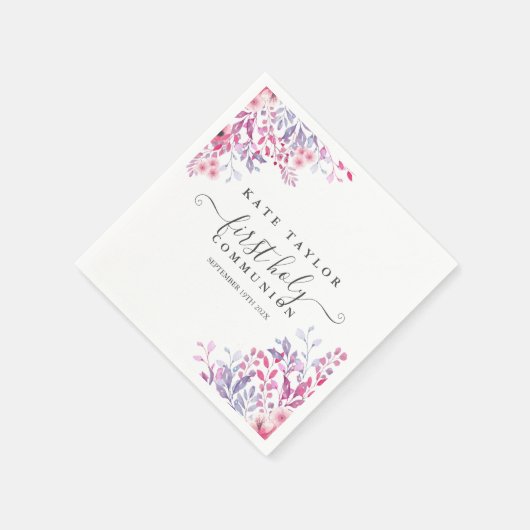 Erste Wildblumen der Kommunion Serviette (Ecke)