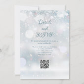 Erste Winter-Schneeflocken QR-Code-Hochzeit Einladung (Rückseite)