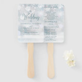 Erste Winter Snowflakes Hochzeitsprogramm Hand Fan Fächer (Vorne und Hinten)