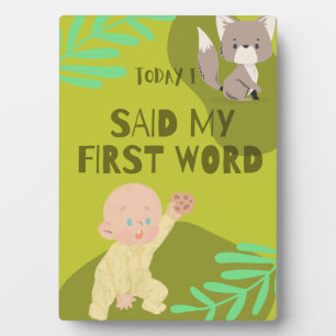 Erste Worte des Babys  Fotoplatte