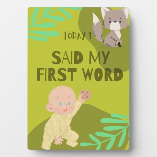 Erste Worte des Babys Fotoplatte (Vorderseite)