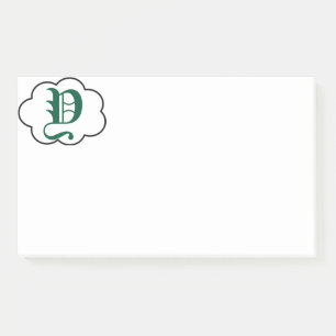 Erste Y-Monogramm-Anmerkungen Post-it Klebezettel