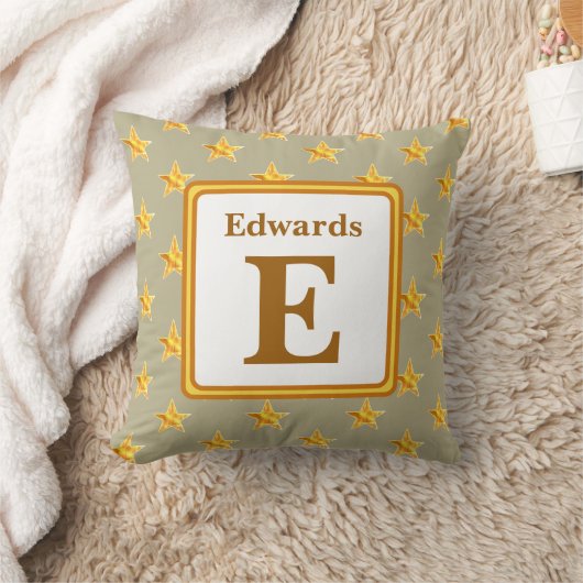 Erste Yellow-Wohngestaltung der Star Monogram Kissen (Decke)