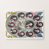 Erste zehn Präsidenten der USA pädagogisch Puzzle (Horizontal)