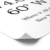 Erste Zuhause Geschenk,GPS koordiniert Karte Art,W Poster (Ecke)