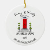 Erste Zuhause-Namen editierbare Nachrichten Keramik Ornament (Vorne)