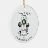 Erste Zuhause-Namen editierte Nachrichten Weihnach Keramik Ornament (Rechts)