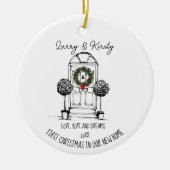 Erste Zuhause-Namen editierte Nachrichten Weihnach Keramik Ornament (Vorne)