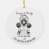 Erste Zuhause-Namen editierte Nachrichten Weihnach Keramik Ornament (Hinten)