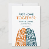 Erste Zuhause Neue Adresskarte mit Stadt zusammenf Einladung (Vorderseite)
