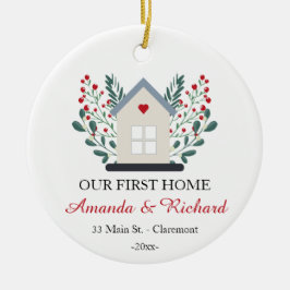 Erste Zuhause personalisierte Sake Weihnachten Keramik Ornament