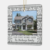 Erste Zuhause Snowflake Sweater Foto Personalisier Keramikornament (Links)