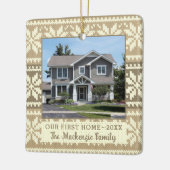 Erste Zuhause Snowflake Sweater Foto Personalisier Keramikornament (Links)