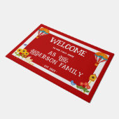 Erste Zuhause Welcome Vintag Balloons Red White Fußmatte (Schrägansicht)