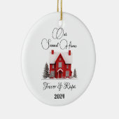 Erste/Zweite Weihnachtsfeier auf neuer Zuhause Keramik Ornament (Rechts)