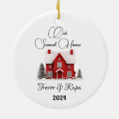Erste/Zweite Weihnachtsfeier auf neuer Zuhause Keramik Ornament (Hinten)