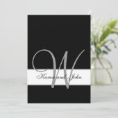 Ersteinladung für Schwarz-Weiß-Hochzeit Einladung (Stehend Vorderseite)