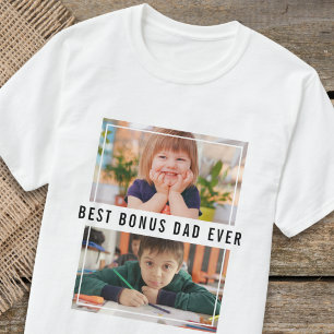 Erstelle Dein Eigenes 2-Foto-Bester-Bonus-Papa-all T-Shirt