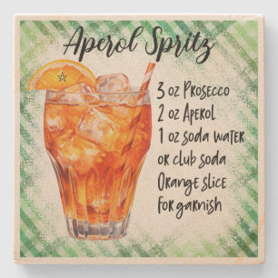 Erstelle Dein eigenes Aperol Spritz Cocktail Rezep Steinuntersetzer