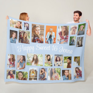 Erstelle Dein eigenes Babyblau 25 Foto Happy Sweet Fleecedecke