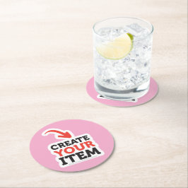 ERSTELLE-DEIN-EIGENES Benutzerdefiniertes Upload-D Runder Pappuntersetzer