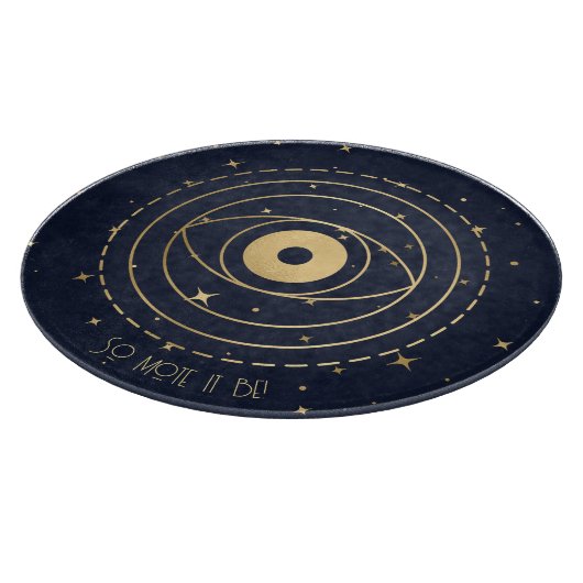 Erstelle Dein eigenes Blau & Gold Celestial Magic Schneidebrett (Ecke)