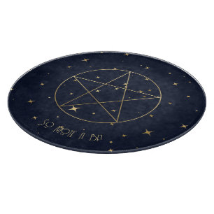 Erstelle dein eigenes blau-goldenes elegantes Pent Schneidebrett