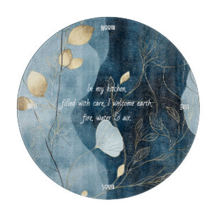 Erstelle Dein eigenes Blaues Gold Florales Minimal Schneidebrett
