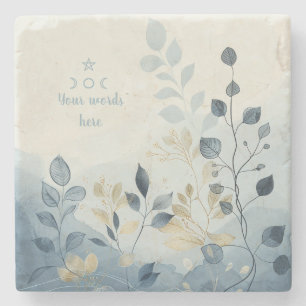 Erstelle Dein eigenes Blaues und Beiges Florales M Steinuntersetzer