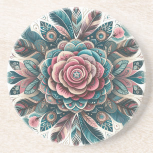 Erstelle Dein eigenes Boho-Blumen-Rosen-Mandala Getränkeuntersetzer