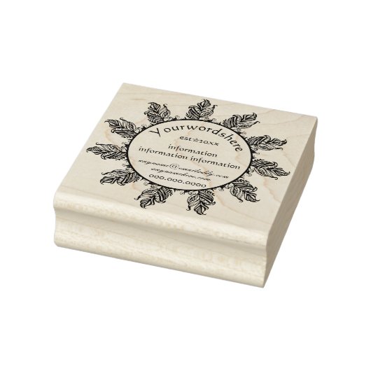 Erstelle Dein eigenes Boho-Federn-Logo Gummistempel (Stempel)