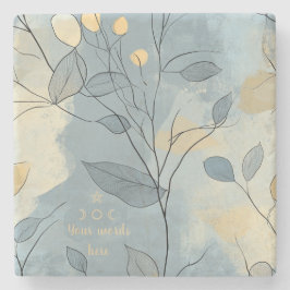 Erstelle Dein eigenes Deep Blue Floral Minimalist Steinuntersetzer