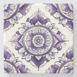 Erstelle Dein eigenes Deep Purple Talavera Mandala Steinuntersetzer