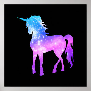 Erstelle Dein eigenes Einhorn-Foto-Silhouette Schw Poster