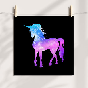 Erstelle Dein eigenes Einhorn-Foto-Silhouette Schw Poster