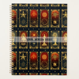 Erstelle Dein eigenes elegantes Rot Gold Blau Taro Planer