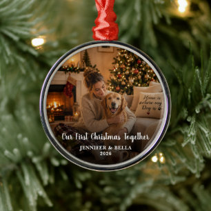 Erstelle dein eigenes Erstes Weihnachten Zusammen Ornament Aus Metall