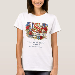 Erstelle Dein Eigenes Florales USA 250 Jahre Freih T-Shirt