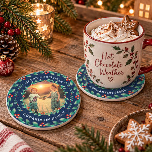 Erstelle dein eigenes Frohe Weihnachten Foto Weihn Getränkeuntersetzer