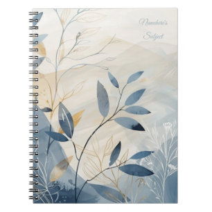 Erstelle Dein eigenes Goldenes Blaues Florales Min Notizblock