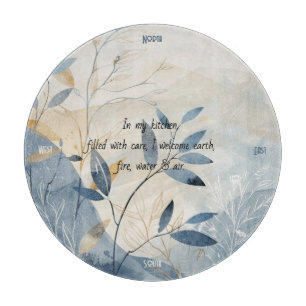 Erstelle Dein eigenes Goldenes Blaues Florales Min Schneidebrett