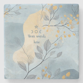 Erstelle Dein eigenes Goldenes Blaues Florales Min Steinuntersetzer