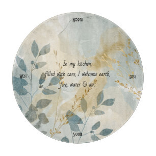 Erstelle Dein eigenes Goldenes Nebel Blaues Floral Schneidebrett