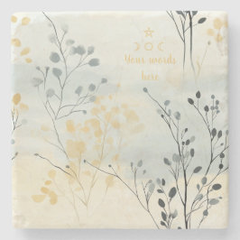 Erstelle Dein eigenes Grau Blau Gelb Florales Mini Steinuntersetzer