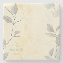 Erstelle Dein eigenes Grau Gelbes Florales Minimal Steinuntersetzer