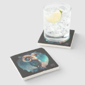 Erstelle dein eigenes himmlisches Sternzeichen Wid Steinuntersetzer (Seitenansicht)