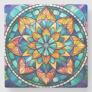 Erstelle Dein eigenes Kaleidoskop-Buntglas-Blume Steinuntersetzer