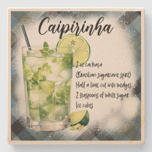 Erstelle Dein eigenes kariertes Caipirinha-Cocktai Steinuntersetzer